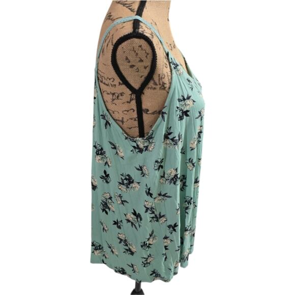 Torrid Mint Green Floral Super Soft Rose Crochet Strap Tank Top Plus Size 1X - Picture 5 of 10
